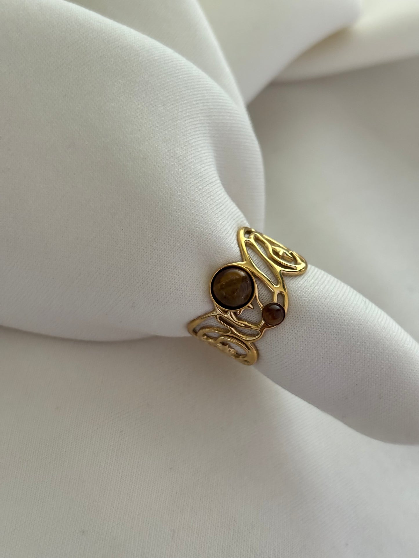 Tiger Aura Adjustable Ring