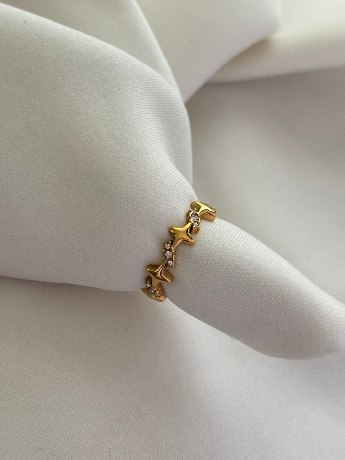 Shinning Studded Adjustable Ring