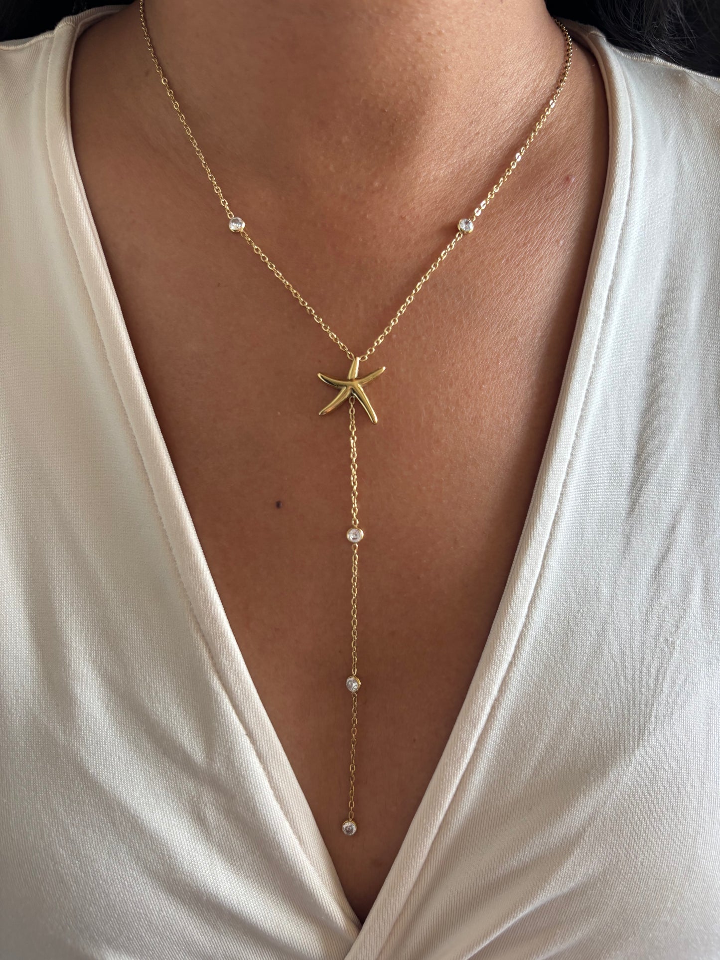 Starfish Y necklace