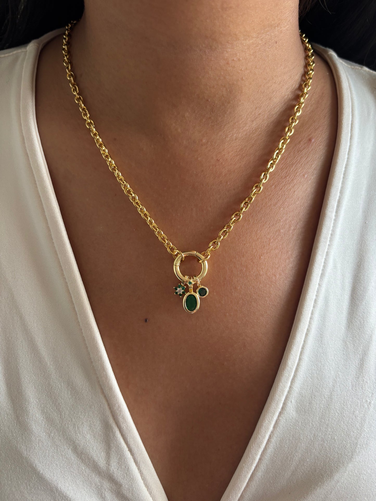 Emerald Loop Necklace