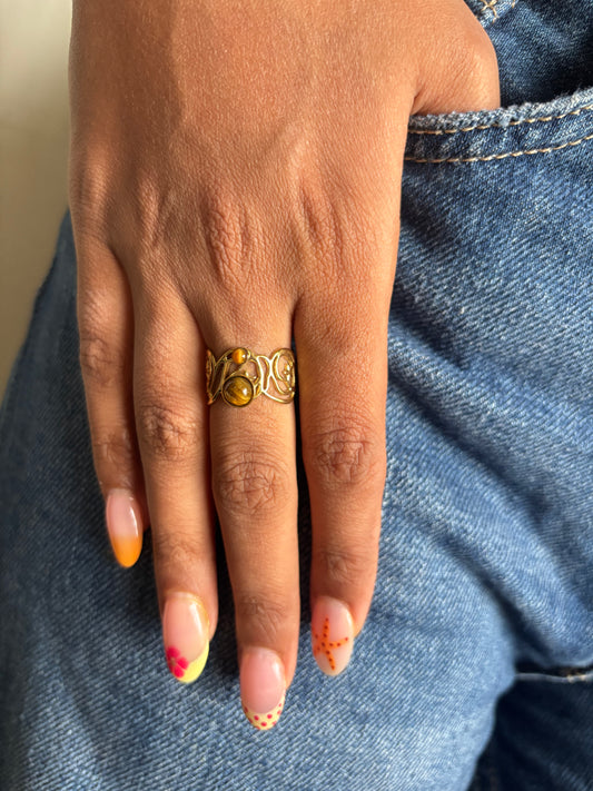 Tiger Aura Adjustable Ring