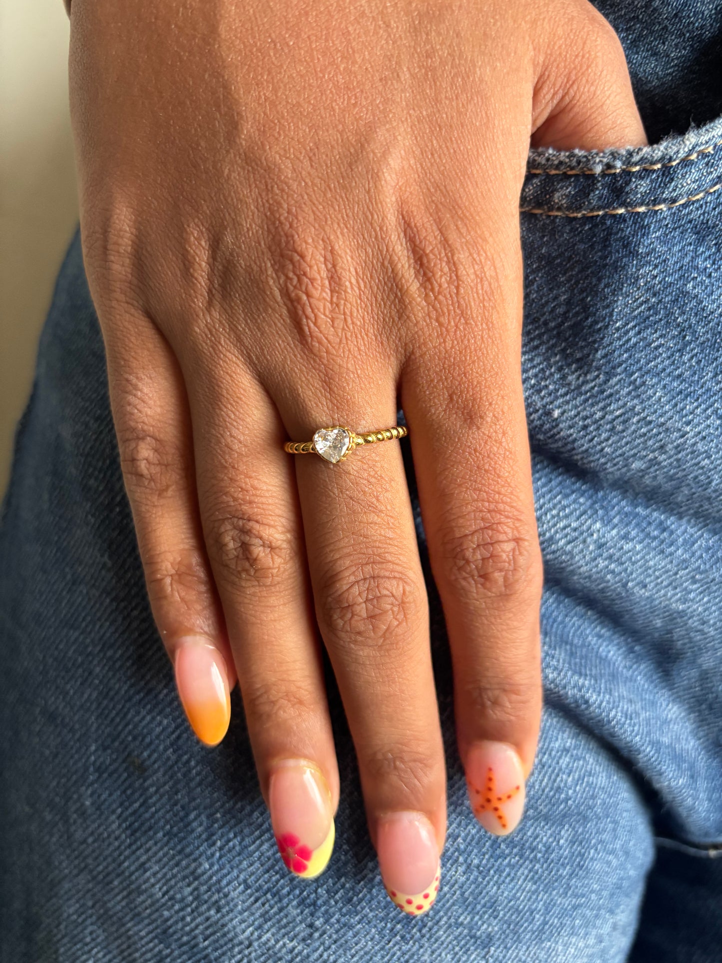 Vintage Heart Adjustable Ring