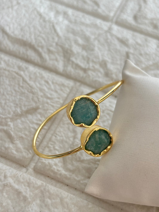 Sea-Mist Duo Natural Stone Cuff