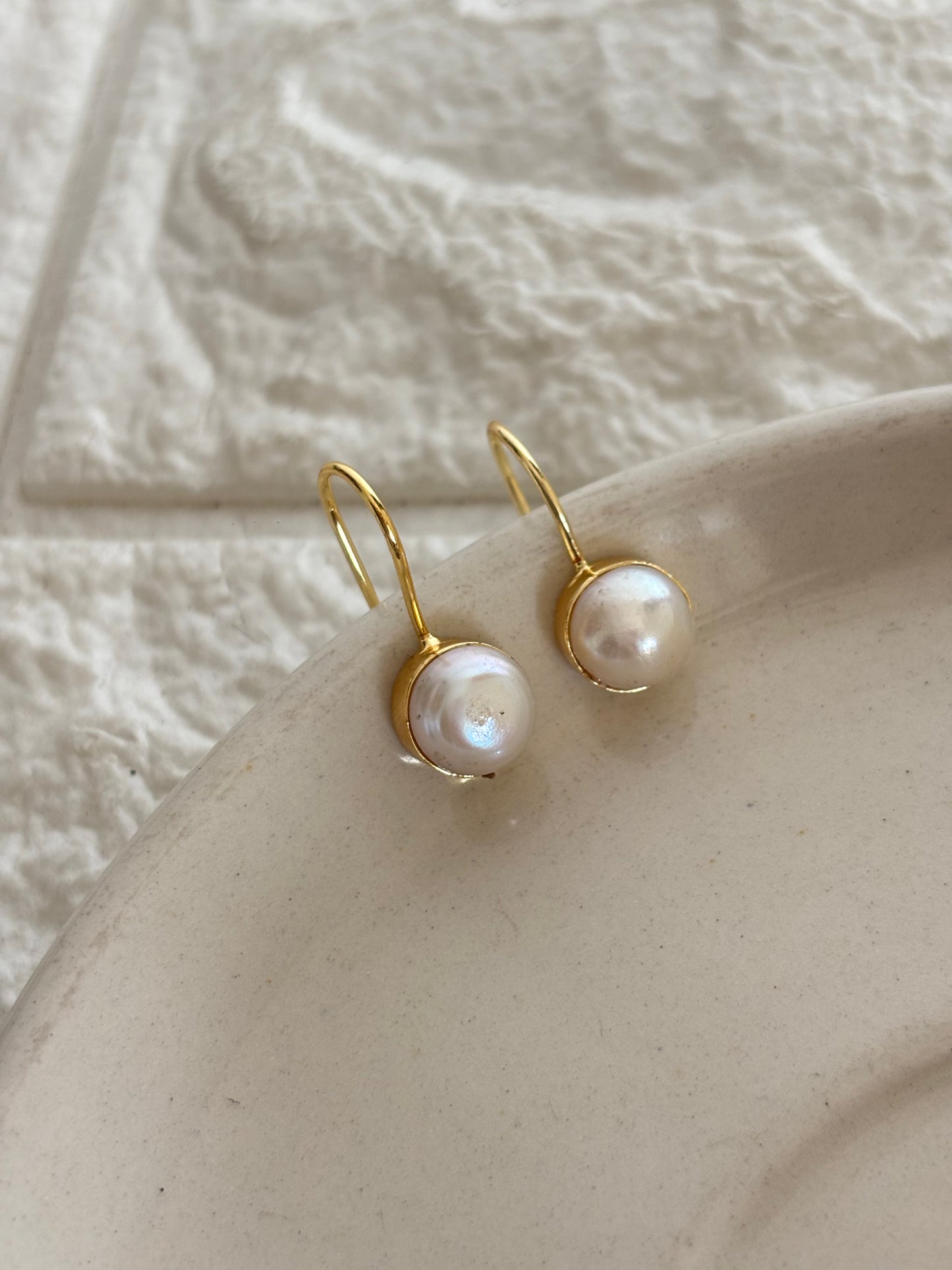 Pearl Drop Earring Brass
