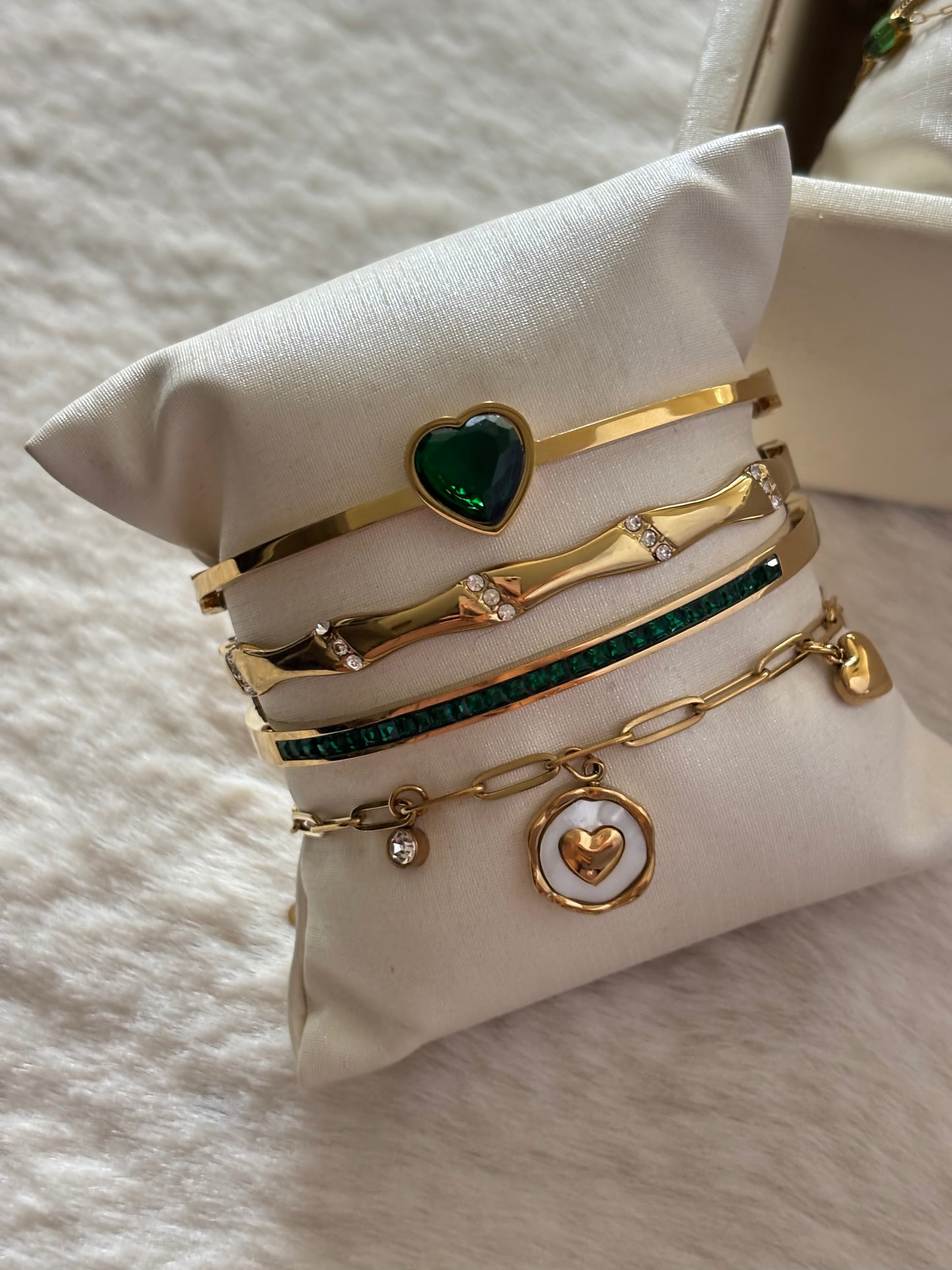 Emerald Aura Bracelet Stack
