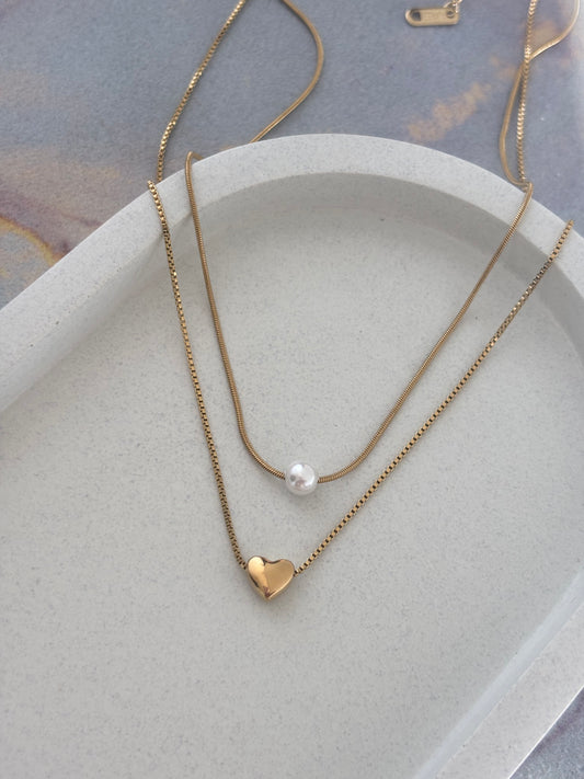 Dune Heart Layered Necklace