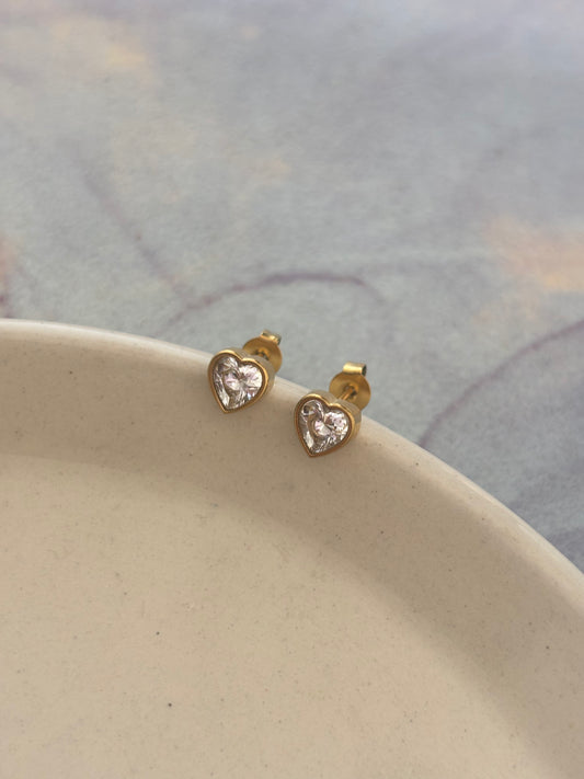 Studded Heart Studs