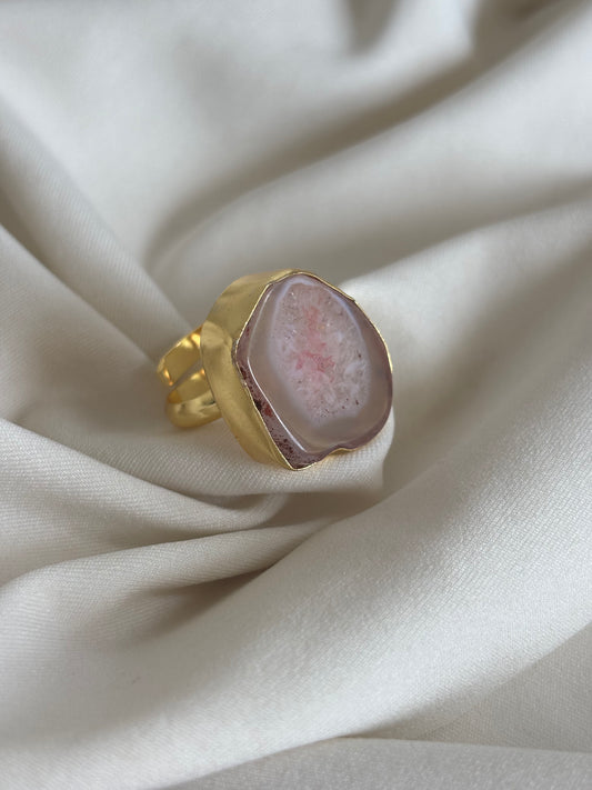Galaxy Stone Adjustable Ring - Brass