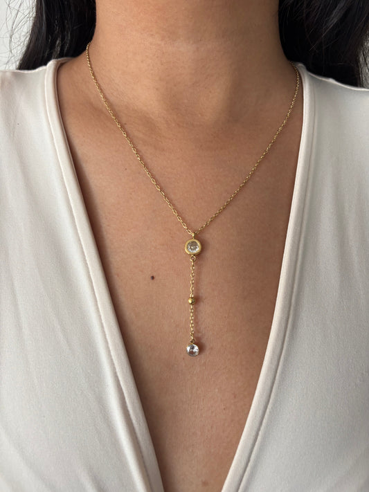 Solitaire Drop Necklace