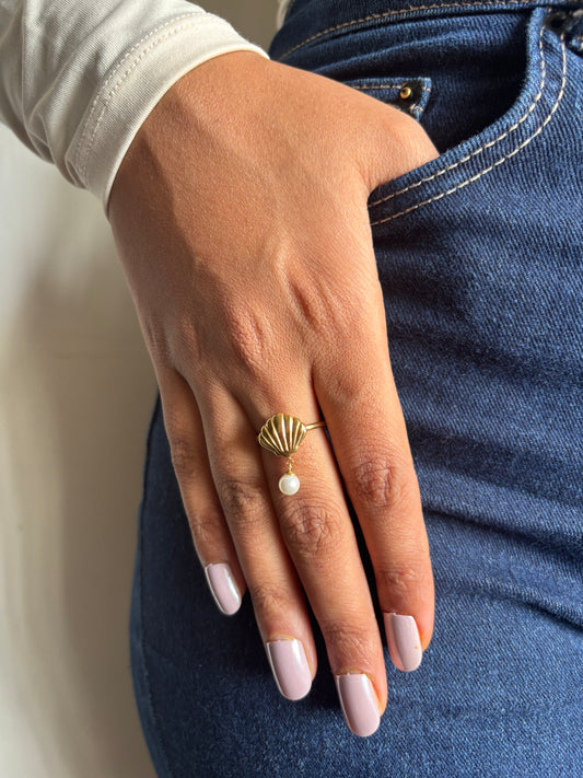 Pearl Shell Adjustable Ring