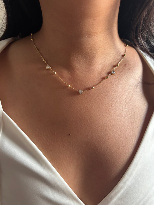 Valentine heart studded Necklace