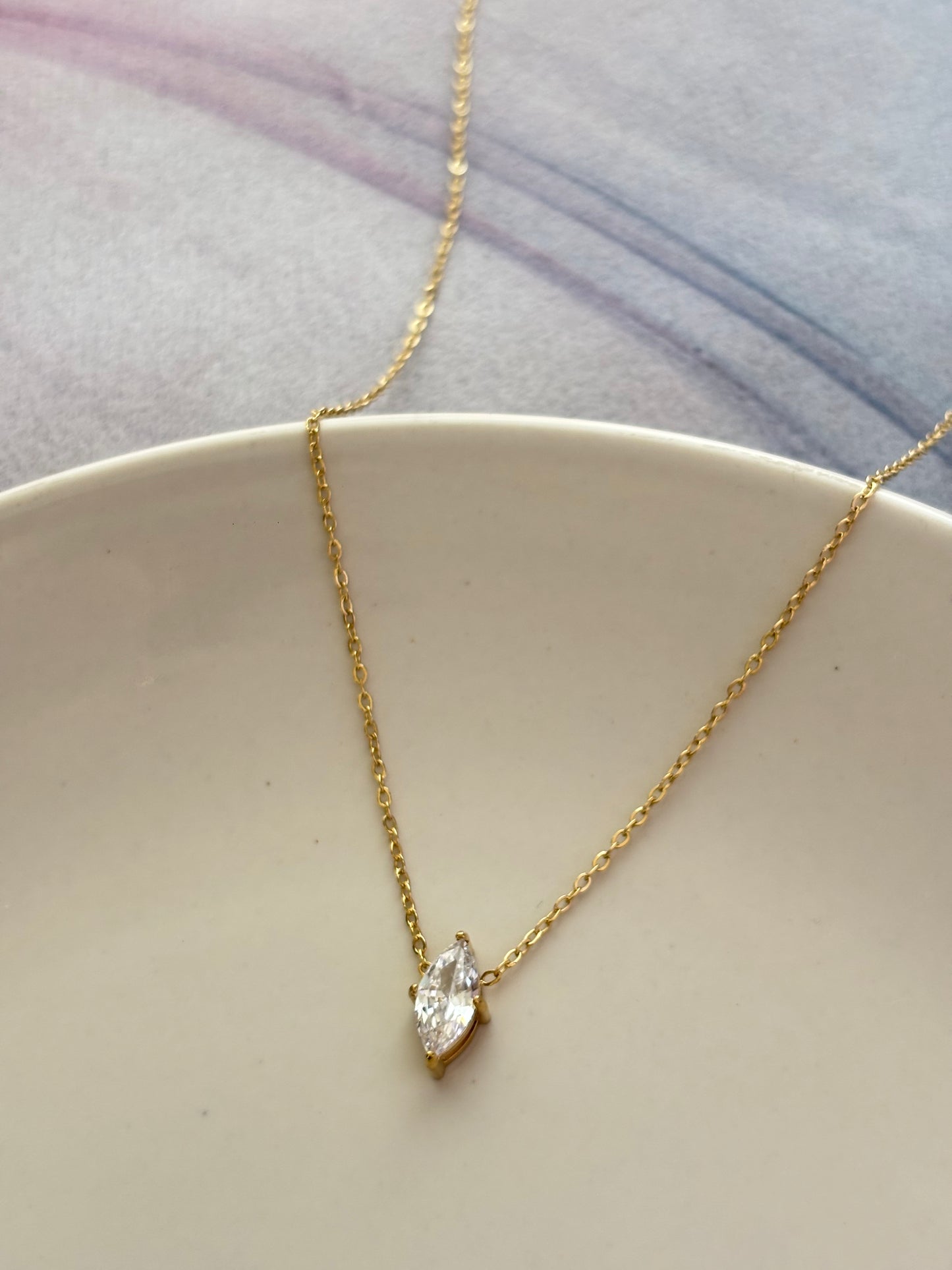 Marquise Solitaire Necklace
