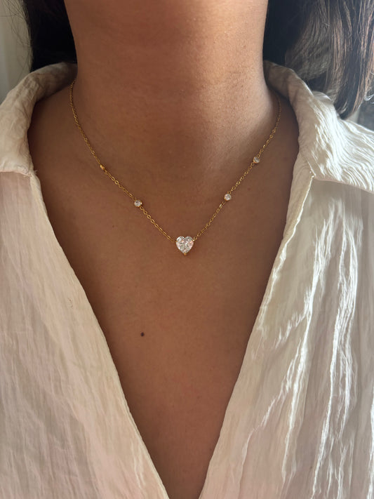 Solitaire Heart Chain