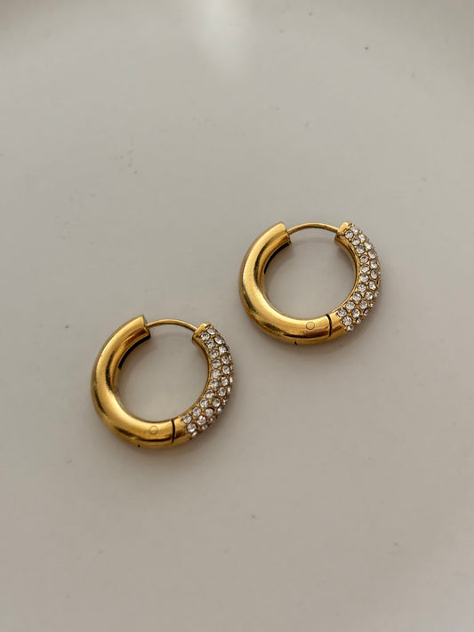 Jade Studded Hoops