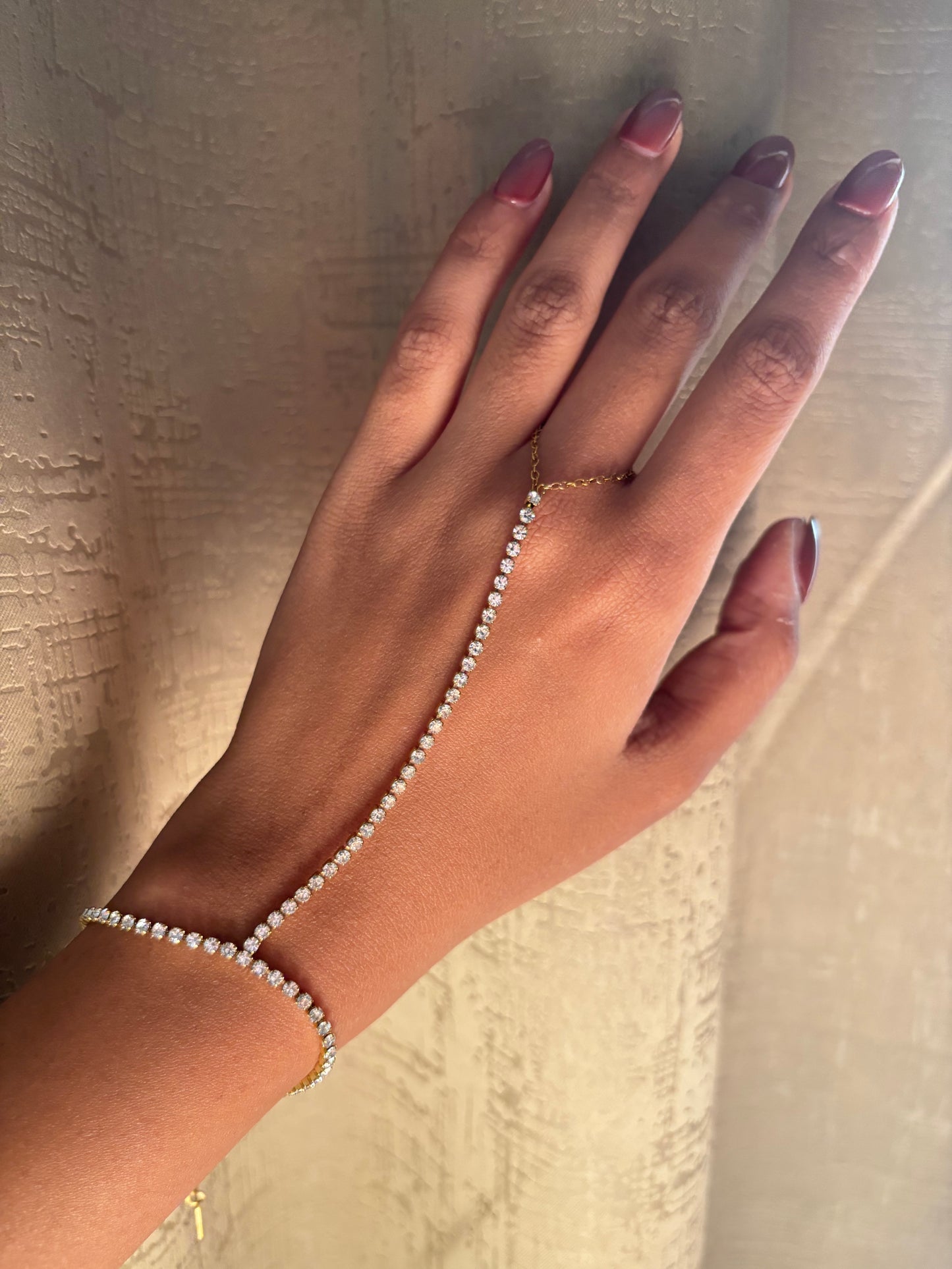 Shining Studded Tennis Hand Chain