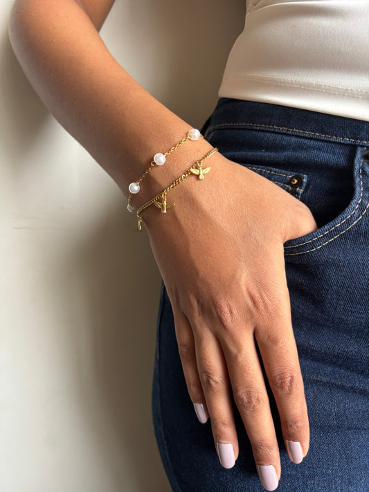 Pheonix Pearl Layered Bracelet