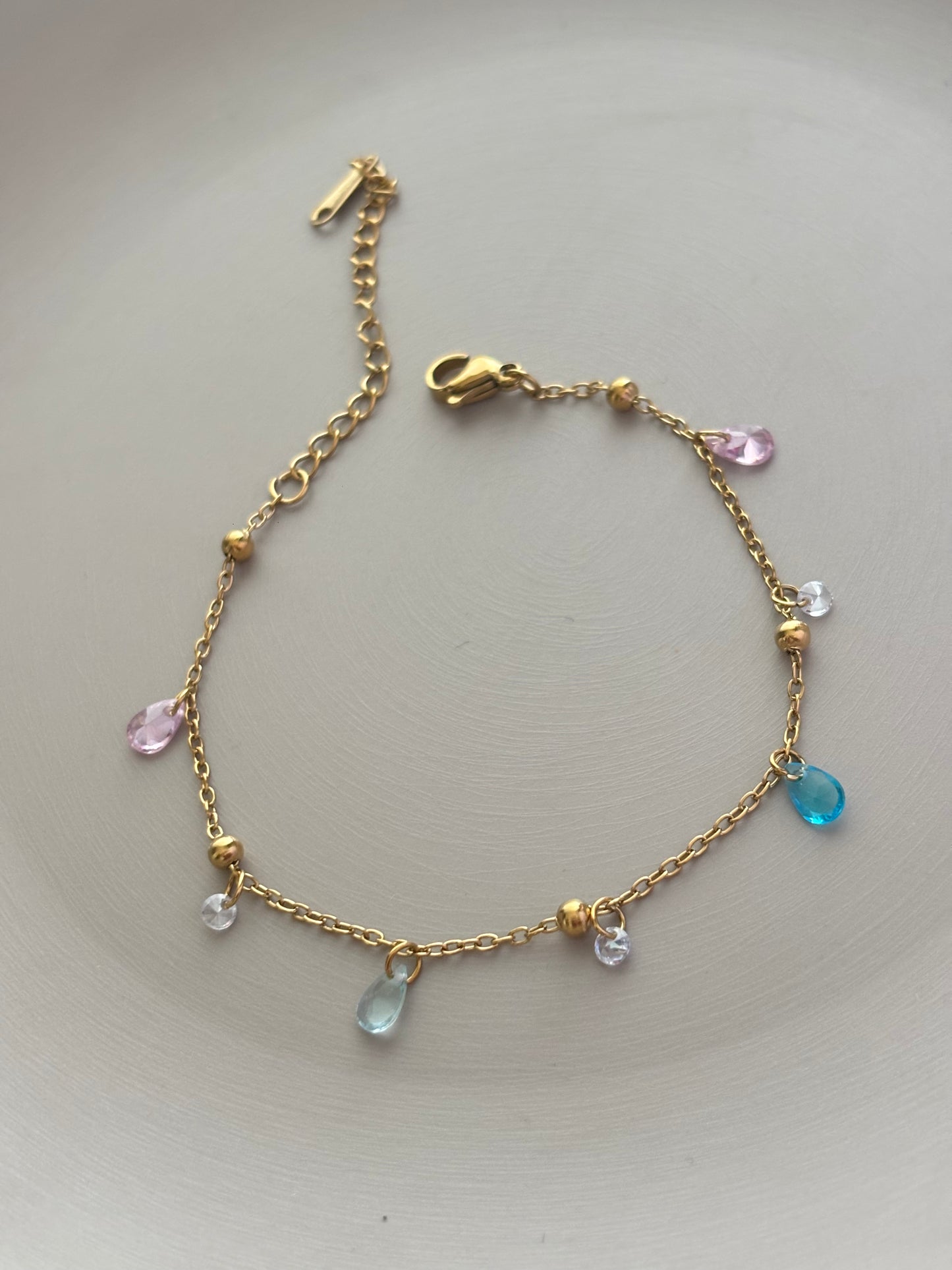 Dainty Multi Drop Charm Bracelet