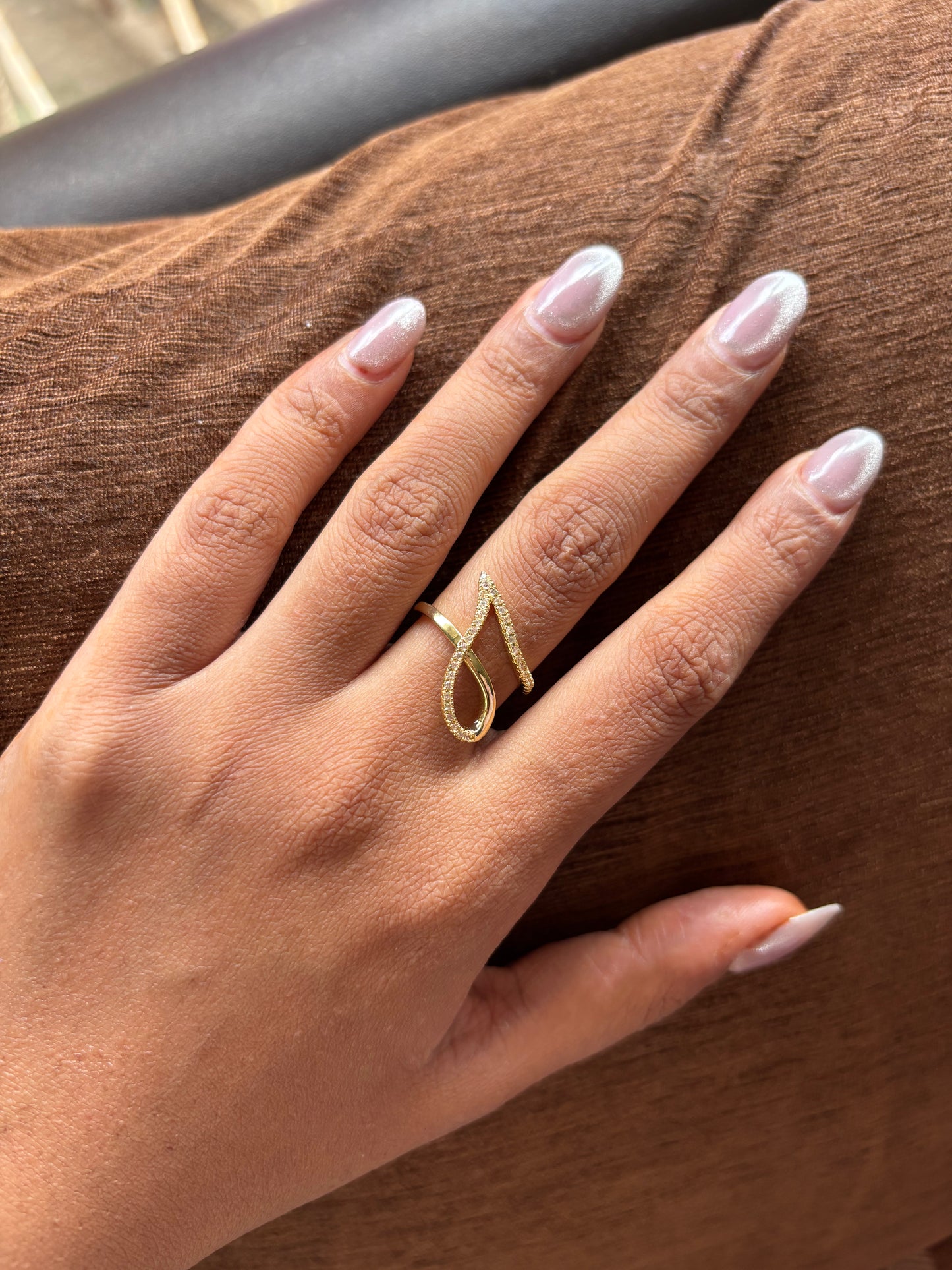 Cord studded Adjustable Ring