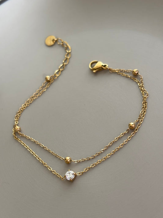 Solitaire Layered Bracelet