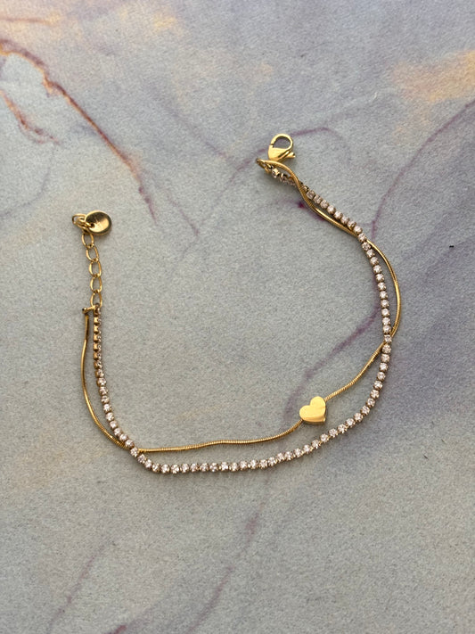 Tennis Heart Bracelet