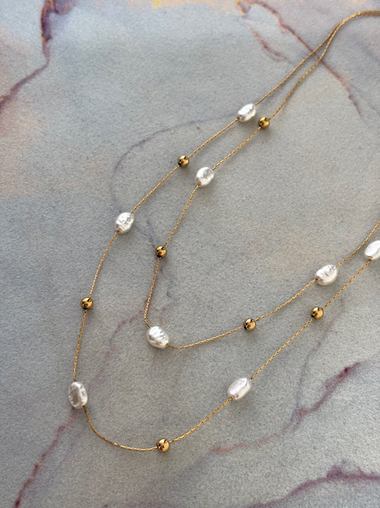 Pearl Double Layered Necklace