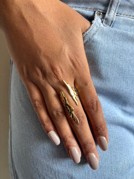 Thunder Abstract Adjustable Ring
