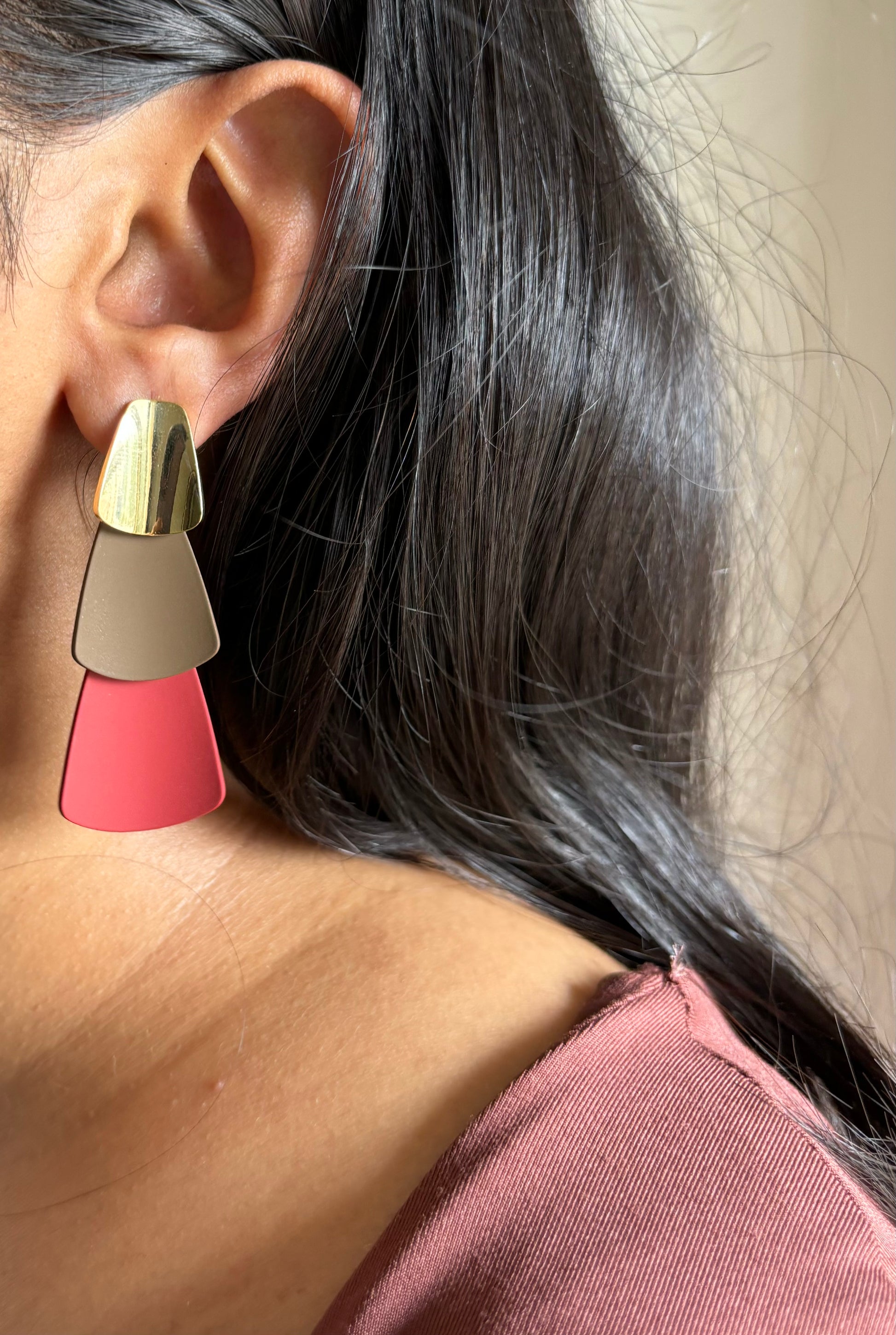 Mismatch Brass Earrings - Main Image