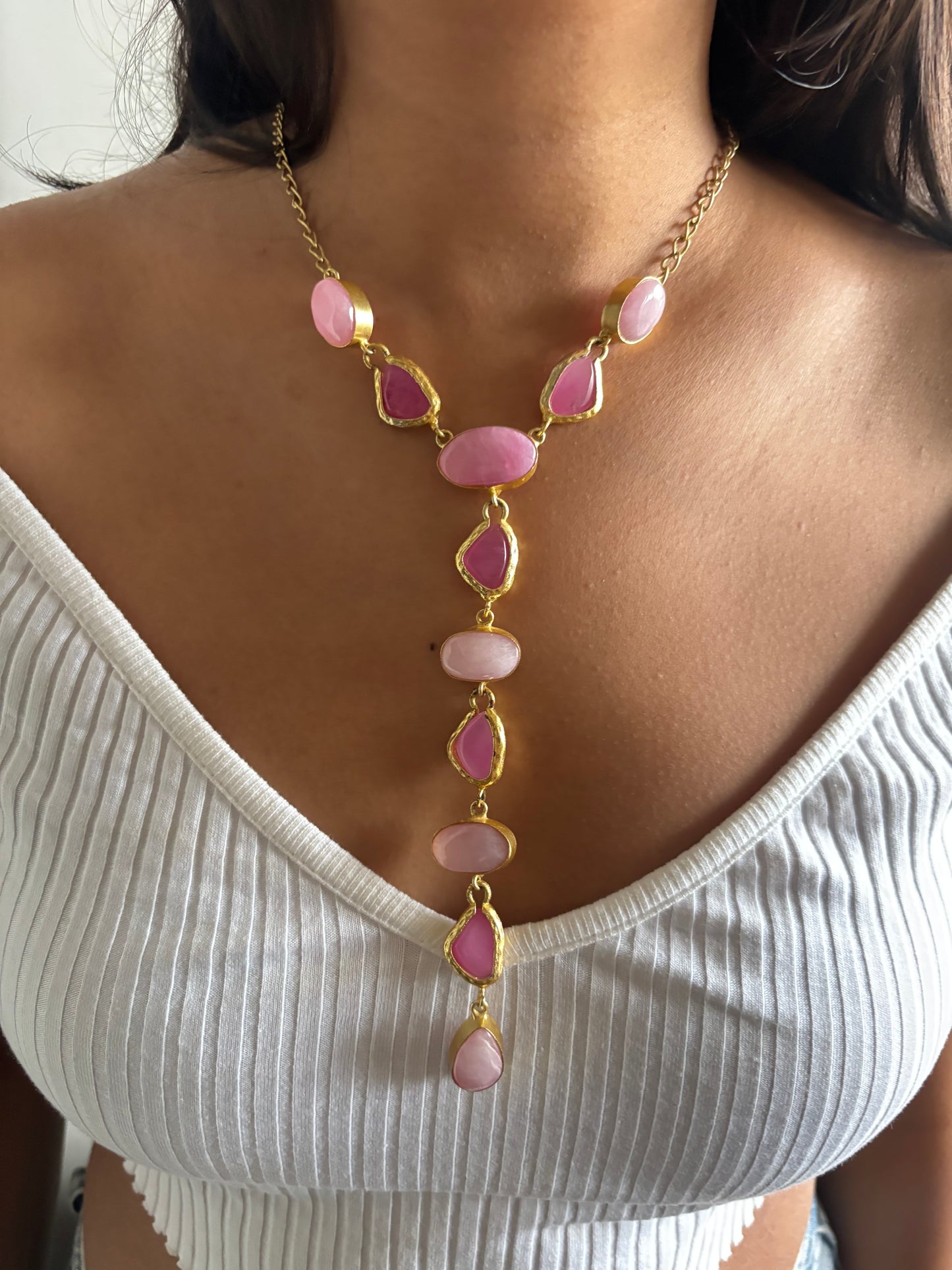 Monalisa Pink Natural Stone Necklace