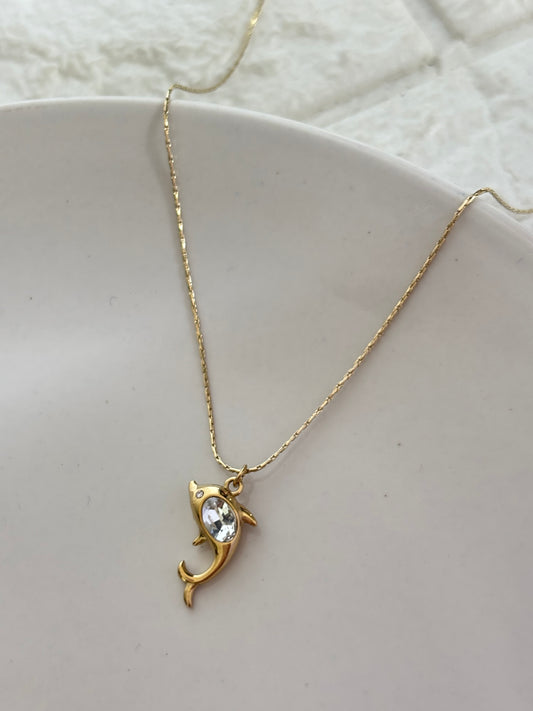 Dolphin Studded Necklace