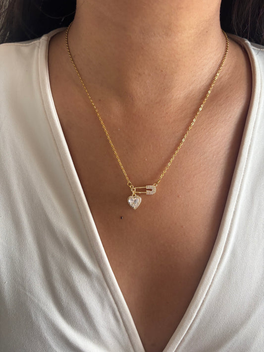 Heart Pin Necklace